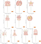Rsstarxi 40 Pack Happy 60th Birthday Cupcake Toppers Rose Gold Sixty Straight Outta 1966 Cupcake Picks 60 Fabulous Cheers to 60 Years Cake Decorations for Women 60th Birthday Party Supplies