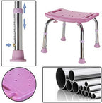 Stable Bath and Shower Chair Shower Bench for Adults Elderly Bathroom Stool Bathtub Seat for Disabled Adjustable Height Heavy Duty and Lightweight Portable, Pink