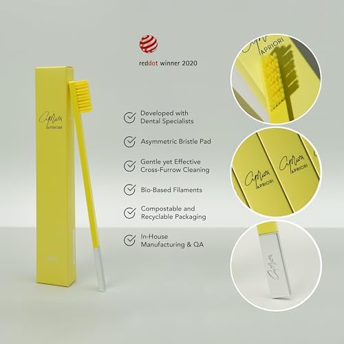 Sunflower Yellow Silver Soft Toothbrush