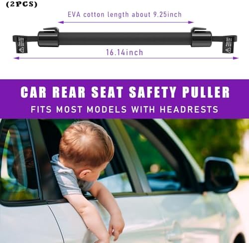2 PCS Car Headrest Grab Handle, Auto Rear Seat Passenger Chair Armrest, Universal Vehicle Assist Safety Grip Handle Accessories for Elderly Kids