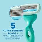 Schick Hydro Silk Ultra Sensitive Razor for Women | Womens Razor for Sensitive Skin, 5 Blade Razors for Women, Womens Razors for Shaving, Includes 1 Handle & 7 Refills