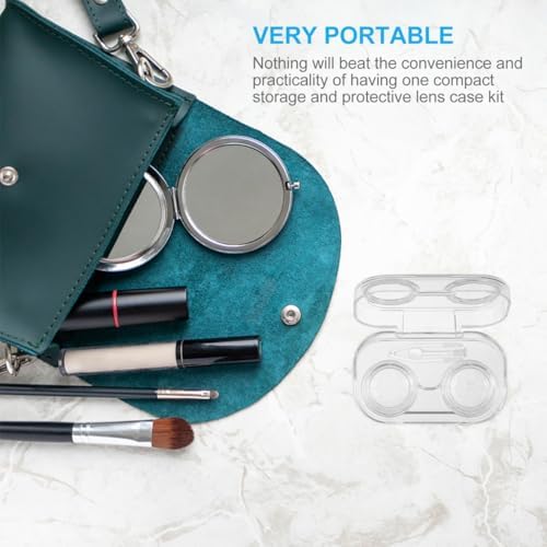 EXCEART Transparent Lens Cases 8-Pack Portable Sealing Contact Lens Holders Mini Clear Flip-Top Storage Boxes for Daily Eye Care and Travel
