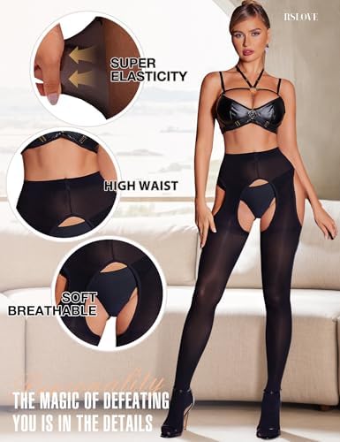 RSLOVE Women Sexy Suspender Tights - Garter Belt Stockings Control Top Pantyhose High Waist