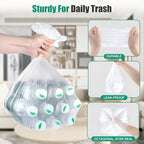 Clear Trash Bags - 100 Clear 2.6 Gallon Small Garbage Bags, Strong, Leakage-Free, Unscented Thick for Bathroom, Office, Kitchen Small Trash Can