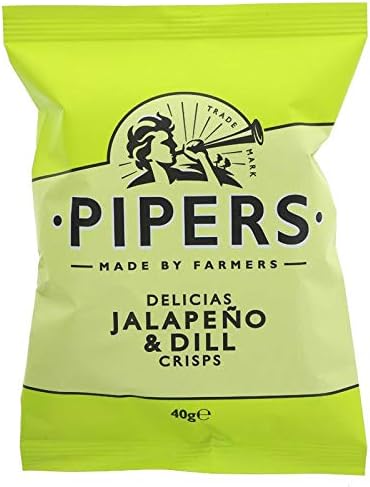 Pipers Crisps Jalapeno & Dill 40g (Pack of 24)