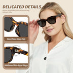 JiSoo Oversized Reading Glasses for Women Men, Stylish Designer Readers Women with Large Frame