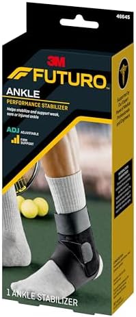 3M Futuro Sport Deluxe Black Ankle Stabilizer One Size Hook and Loop Strap for The Foot 46645ENR