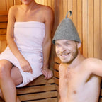 Wool Sauna Hat for Men Women Russian Banya Cap Felt Vaporarium Head Protection Spa Bath Accessory (2, Black)