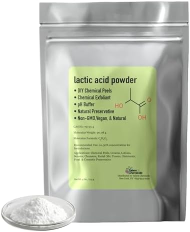 Lactic Acid Powder Lactic Acid Food and Cosmetics Grade DIY Lactic Acid Peel for Skin Moisturizing 4 Ounce (Pack of 1)