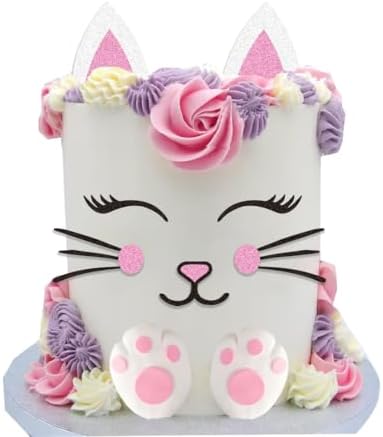 Cat Cake Topper Kitty Cat Face Foot Cake Decoration For Kitty Theme Birthday