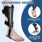 Estinko Carbon Fiber AFO Brace Ankle Foot Orthosis Lightweight Foot Drop Brace Drop Foot Brace for Walking Gait Assistance Ankle Instability, Left-Large