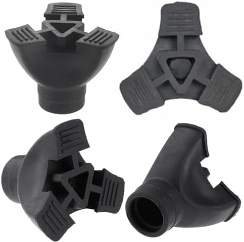 Non-Slip Rubber End Tips for Walking Canes, Sticks, and Crutches - Self-Standing Bottom Rubber Cover for Enhanced Stability and Grip - Tripod Ferrules for Secure and Safe Use