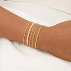 BERISO Gold Bracelets for Women, Elegant Adjustable 14K Gold Plated Bracelet for Women, Trendy Minimalist Dainty Gold Bracelet for Everyday Wear