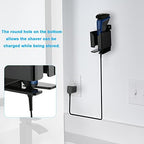 Cosmos Electric Razor Wall Mount Holder Acrylic Shaver Holder Hanger Organizer for Men Bathroom Shower Toothpaste Storage Two Installation (Solid Black)