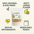 Blentolia Dried Lemon Peel – 100% Natural, Sun-Dried, Zesty Lemon Flavor – Ideal for Herbal Teas, Baking, Cooking & DIY Skincare – 160g Resealable Pouch