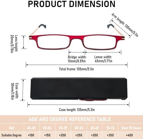 Folding Reading Glasses for Men Women Blue Light Blocking Computer Thin Foldable Portable Readers Flat Case