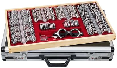 Trial Lens Set Optical Trial Lenses 268 Piece Trial Lens Set Metal Edge Aluminum Case Adjustable Eye Test Trial Frame Grade A