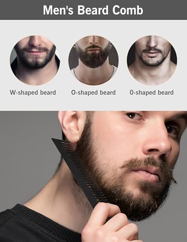 Oil Skull Pattern Zinc Alloy Comb - Pocket-Size Styling Tool for Head Hair or Beard, Suitable for Home and Salon (Black)