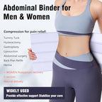 Cozyhealth Elastic Universal Post Surgery Abdominal Binder Lower Waist Support Belt, Wide Belly Girdle Postpartum Stomach Surgical Compression Belly Band for Men and Women (4 Panel - 12", Large)