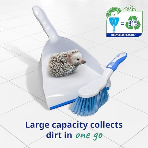 Spontex Dustpan and Brush Set, White, 2 Count (Pack of 1)