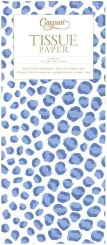 Caspari Just Spots Tissue Paper in Blue – 2 Pack, 8 Decorative Tissue Sheets Total, Premium Printed Gift Wrapping Tissue, Coordinates with Caspari Gift Bags & Wraps