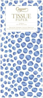 Caspari Just Spots Tissue Paper in Blue – 2 Pack, 8 Decorative Tissue Sheets Total, Premium Printed Gift Wrapping Tissue, Coordinates with Caspari Gift Bags & Wraps