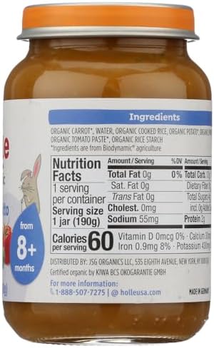 Holle Organic Veggie Risotto Baby Food, 6.7 OZ