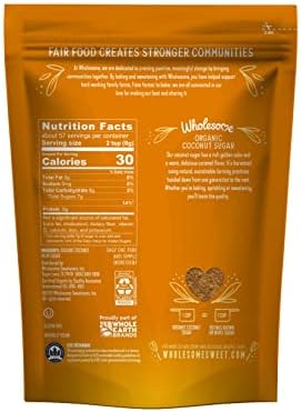 Wholesome Sweeteners 16-Ounce Organic Coconut Sugar, Non GMO, Gluten Free & Vegan Sweetener, for Baking, Sauces, and Smoothies, 1 Pack