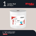 WypAll GeneralClean L30 Cloths Heavy Duty Cleaning Wipes, Jumbo (05841), Strong and Soft Bulk Paper Wipers, White (1 Roll of 875 Sheets)