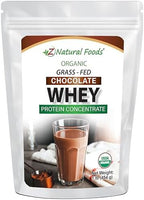 Organic Chocolate Whey Protein Powder Concentrate - Grass Fed & Raised in USA - Non GMO, Gluten Free & Undenatured - No Sugar Added, Sweetened With Stevia - No Hormones or Antibiotics - 1 lbs