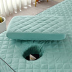 Massage Table Bed Skirt Reusable Massage Bed Cover with Face Hole Skin-Friendly Solid Color Beauty Massage Table Skirt with Pocket for Salons SPA and Therapists (White,74.8x31.5 Inch)