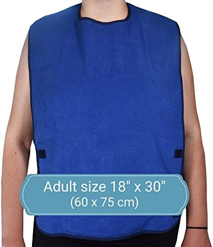 Celley 2 Pack Adult Bibs - Reusable and Washable Cotton Terry Cloth Aprons for Elderly, Seniors and Disabled