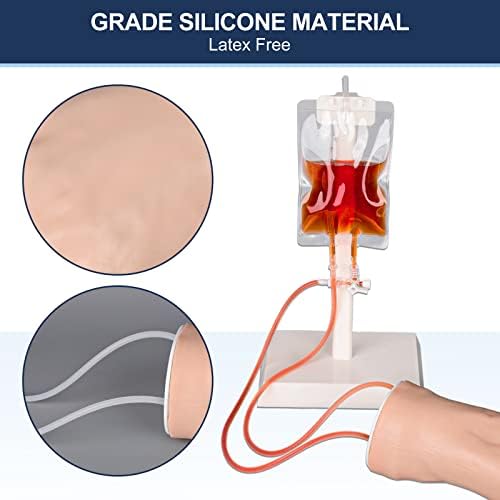 Medarchitect IV Injection & Phlebotomy Arm Practice Kit with Intravenous Infusion, Blood Draw, Venipuncture Techniques Training Model