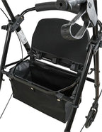 Aidapt Folding Walking Rollator with Seat and Backrest, Lightweight Mobility Walker for Seniors, 4-Wheel Walking Frame with Storage Bag, Adjustable Height, Compact Design for Travel and Home Use