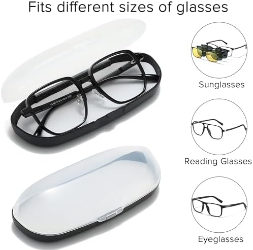 2Pack Plastic Hard Shell Glasses Case for Women Men Light Portable Sunglasses Case Reading Eyeglass Protective Case