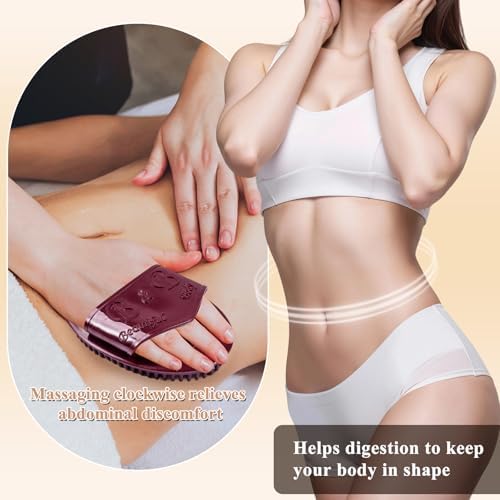 2Pcs Meridian Massage Brush, Upgrade Pro Meridian Brush for Belly, Beauty Salon Professional Custom Meridian Brush, Full Body SPA Massager Relaxation, Acupressure Meridian, Scalp Massage (Brown)