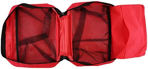 Red First Aid Kit Bag Empty Travel First Aid Bag Responder Storage Compact Survival Medicine Emergency Rescue Pouch Bags for Home Office Car Camping Kitchen Sport Outdoors (Empty, No Contents)