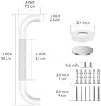 12 Inch Oil Rubbed White Shower Grab Bar w/Anti Slip Grip, ZUEXT Stainless Steel Bath Grab Bar,Bathroom Balance Bar, Wall Mount Safety Handrail Support, Handicap Injury Elderly Senior Assist Handle