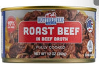 Roast Beef in Beef Broth in a Can, 12 oz., 4 Pack, 3lbs Total, 97% Fat Free