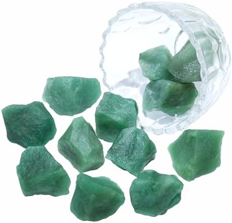 Green Aventurine Crystals, Bulk Crystals, Crystals and Healing Stones, Rocks for Tumbling, Amathesis Crystal, Raw Crystals Bulk, Calcite Crystal for Decoration, Wicca, Reiki, Chakra(1LB)