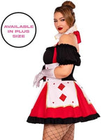 Pretty Playing Card Queen of Hearts Costume with Neck Piece