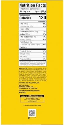 NILLA Wafers Mini Cookies, Vanilla Wafers, 10 Snack Packs