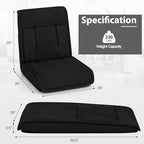 Giantex Floor Chair, Lazy Sofa with 14-Poistion Adjustable Backrest & 5-Position Adjustable Headrest, Padded Sleeper Bed, Couch Recliner for Living Room, Meditation, Study, Gaming Chair Floor (Black)