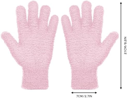 Patelai 2 Pairs Microfiber Gloves for plants Dusting Cleaning Glove Mittens House Cars Blinds Dusting(Pink, Rose Red,Large)