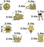 24 PCS Happy New Year Cupcake Toppers, Glitter 2026 Cupcake Picks Balloon Fireworks Clock Hello 2026,for Cheers to 2026 New Year Theme Party Decorations,Christmas,New Years Eve Party Decoration