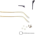 QYAJS 1 Pair Metal Plastic Glasses Replacement Temple Eyeglasses Arms Clear Legs, Screws Washers