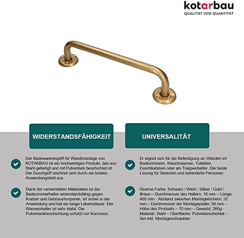KOTARBAU 05907465901277 Bath handle, 400 mm, Gold