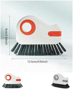2 in 1 Groove Cleaning Brush Window Track Cleaning Tools, 2024 New Multifunctional Hard Bristle Crevice Cleaning Brush with Hidden Scraper, for Sliding Door Track Window Sill Deck Crevice (A-Orange)