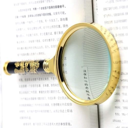 30X Handheld Magnifying Glass for Reading & Craft Work, High Optical Glass Lens, Lightweight
