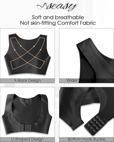 Front Closure Back Posture Corrector for Women Posture Correcting Adjustable Back Support for Women Bras Chest Shaper